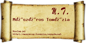 Mészáros Tomázia névjegykártya